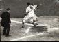 Dan MacKenzie, player for the Halifax Shipyards, slides into home plate.