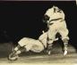 Halifax Cardinals' catcher Dick Williams puts the tag on Liverpool Larrupers' shortstop Ralph Cecere