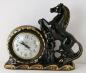 Black version of china horse mantel clock, Snider Clock Corporation (Smiths Sectric motor).