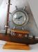 Closeup view of sailboat clock dial and hull, Snider Clock Corporation (early Smiths Sectric motor).