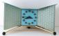 Turquoise version, model 503 metal TV lamp electric clock, Snider Clock Mfg. Co.