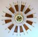 Unusual "windmill" design starburst electric wall clock, Snider Clock Mfg Co.