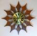 A strange starburst wall clock with new brass dial, battery movement, Snider Clock Mfg Co.