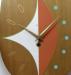 Close-up view of Scandia wall clock dial, Snider Clock Mfg Co.