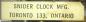 The last company label for their clocks, Snider Clock Mfg Co.