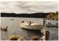 Launching the Sea Clipper at Henry Vokey's shipyard in Trinity, Newfoundland.