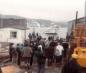 Boat just after being launched at Henry Vokey's shipyard in Trinity, Newfoundland.