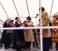 A ceremonial christening of a ship at the Marystown Shipyard.