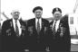Raymond Robicheau, center, flanked by fellow WWII vets, Ronald Gaudet, left, and Lester Pugh, right.