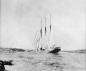 Three masted freight schooner in Freeport Harbour, c. 1920