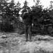 Hilton Sollows on a wood chopping expedition to the 'South Way' . His axe is on his shoulder.