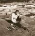 James Houston beside Inukjuak Falls