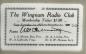 W.A. Galbraith's 1930 Wingham Radio Club card