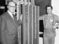Larry Roch and Sheldon Davis inspecting main frame common battery office