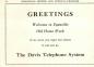 Davis Telephone Company greeting in Old Home Week Souvenir book