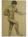 Charcoal drawing of a male nude, done by Laing while at the Pratt Insititute.