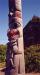 The bear totem pole in honour of Claude Davidson, carved by his sons Reg and Robert.