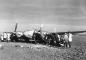 A wheels-up landing in the mud.