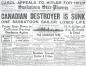 Saskatoon Star Phoenix headlines death of Saskatoon sailor June 28, 1940.