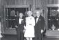 Mr. and Mrs. Samuel Wechsler and Rabbi Harry Stern at the Aron Museum.  Late 1960s