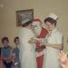 Hospital staff recieving gifts at Christmas party