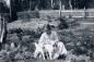 Margaret with her goats at the house up on the hill