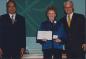Eileen Scott accepting her BC Achievement Award from the Premier and the Lieutenant Governor of BC