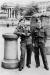 Two Canadian Service men in Trafalgar Square, London, England