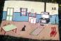 An indoor scene from one of the early hooked wall hangings by Marge Keeping
