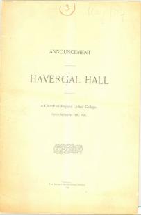 Historic photo from Tuesday, September 11, 1894 - Havergal Hall Pamphlet, 1894: announcing a new Toronto girls' school at 350 Jarvis Street in Garden District