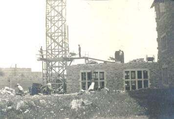 Historic photo from 1937 - Lawrence Park Collegiate (1936) in background while new wing being added to Havergal thanks to funding from the Leonard Foundation in Lawrence Park