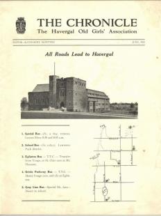 Historic photo from Thursday, June 1, 1933 - All roads lead to Havergal - bus routes to the school from Avenue and Bloor, or on the TTC, etc. south wing not yet added in Lawrence Park