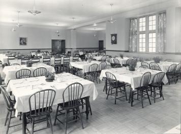 Historic photo from 1939 - Interior of Havergal - student dining hall in Lawrence Park