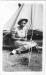 Marjorie Dawson - in WWII Helmet, visting training camp in Niagara-on-the-Lake