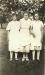 Agatha Driedger, Hilda Thiessen and Erna Fast wearing aprons to serve at an anniversary party