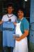 An Ottawa Jewish Men's Softball League player with Joel Diener of Saslove's Meat and Seafood