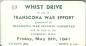 Ticket from a whist drive to raise money