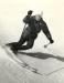 A skier carves a turn through powdery snow on Whistler Mountain.