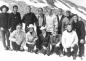 Image of Nancy Greene and a group of 'Whistlerites' in the alpine of Whistler Mountain in 1969.