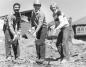 Roger McCarthy, Lorne Borsal and Dave Murray breaking ground for the Roundhouse expansion project. 