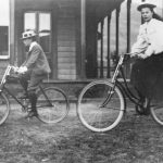 Archie and Marjorie Riding their Bikes, c.1894