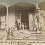“Aberdeen, Coutts & Marjorie guarding the game aided by Spot and Crusoe”, 1891