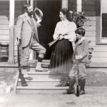 Lord Aberdeen, Marjorie, and Archie Ready to Hunt, c. 1894