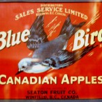 Bluebird brand apple box label