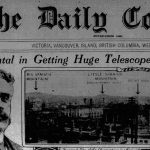 Newspaper headline announcing the new telescope for Victoria