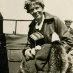 Amelia Earhart before her takeoff