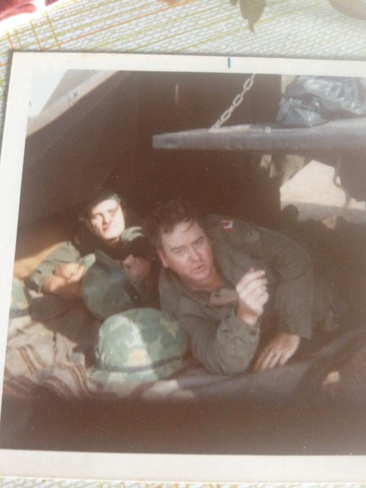 Al Murphy and fellow soldier in army tent