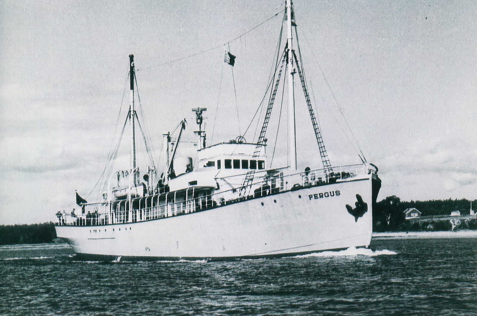 Ship--The Fergus leaving the harbour