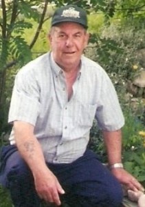 Leo Hayse in his garden at home