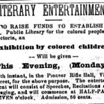 “Literary Entertainment to Raise Funds for a Library”